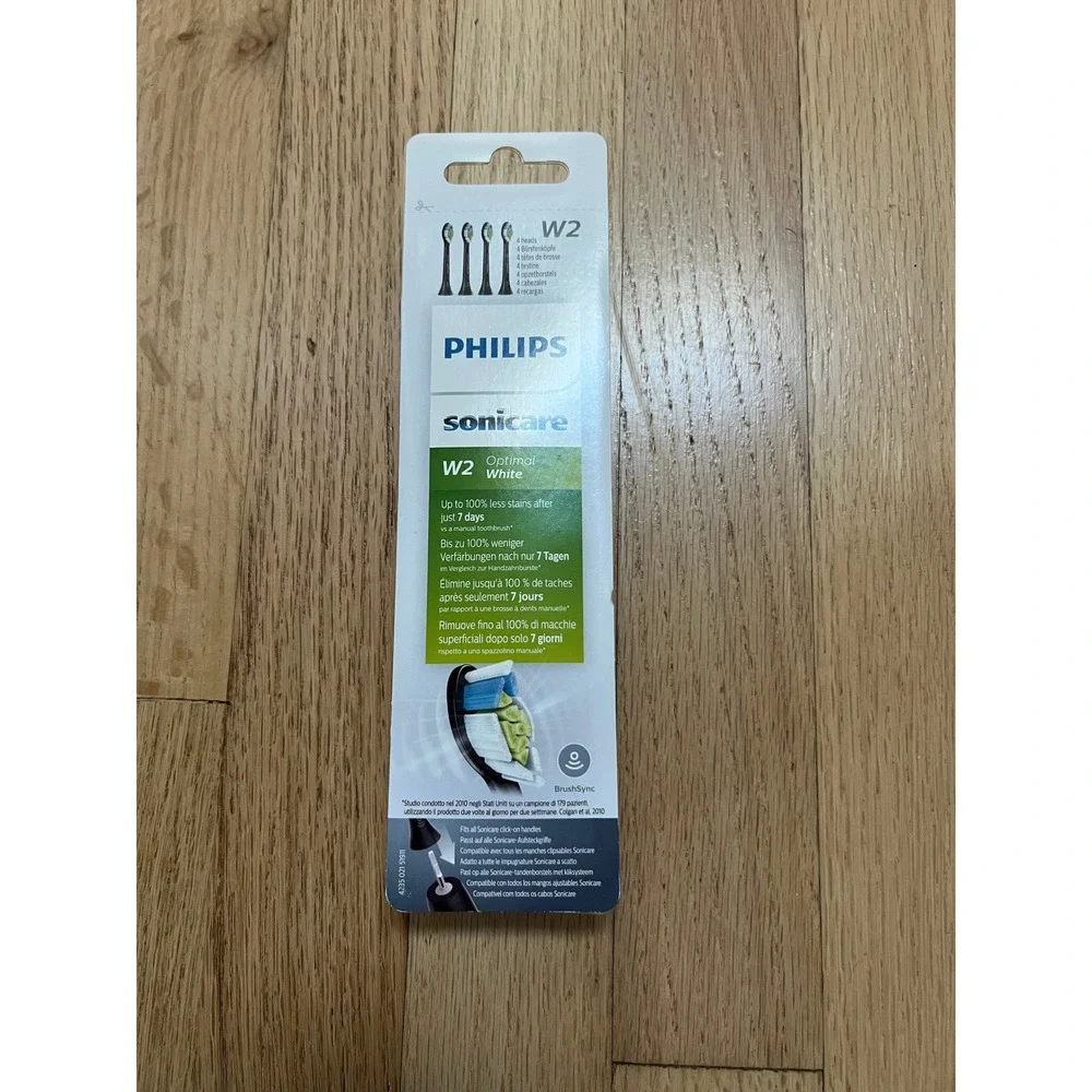 Philips Sonicare W2 Replacement Brush Heads 4 Pack Black NEW